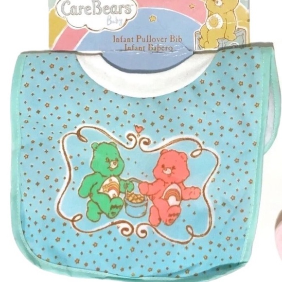 Care Bears Baby Infant Pullover Bib Wish Cheer Bear Wish Bear Girl Boy Pastel - Picture 1 of 12